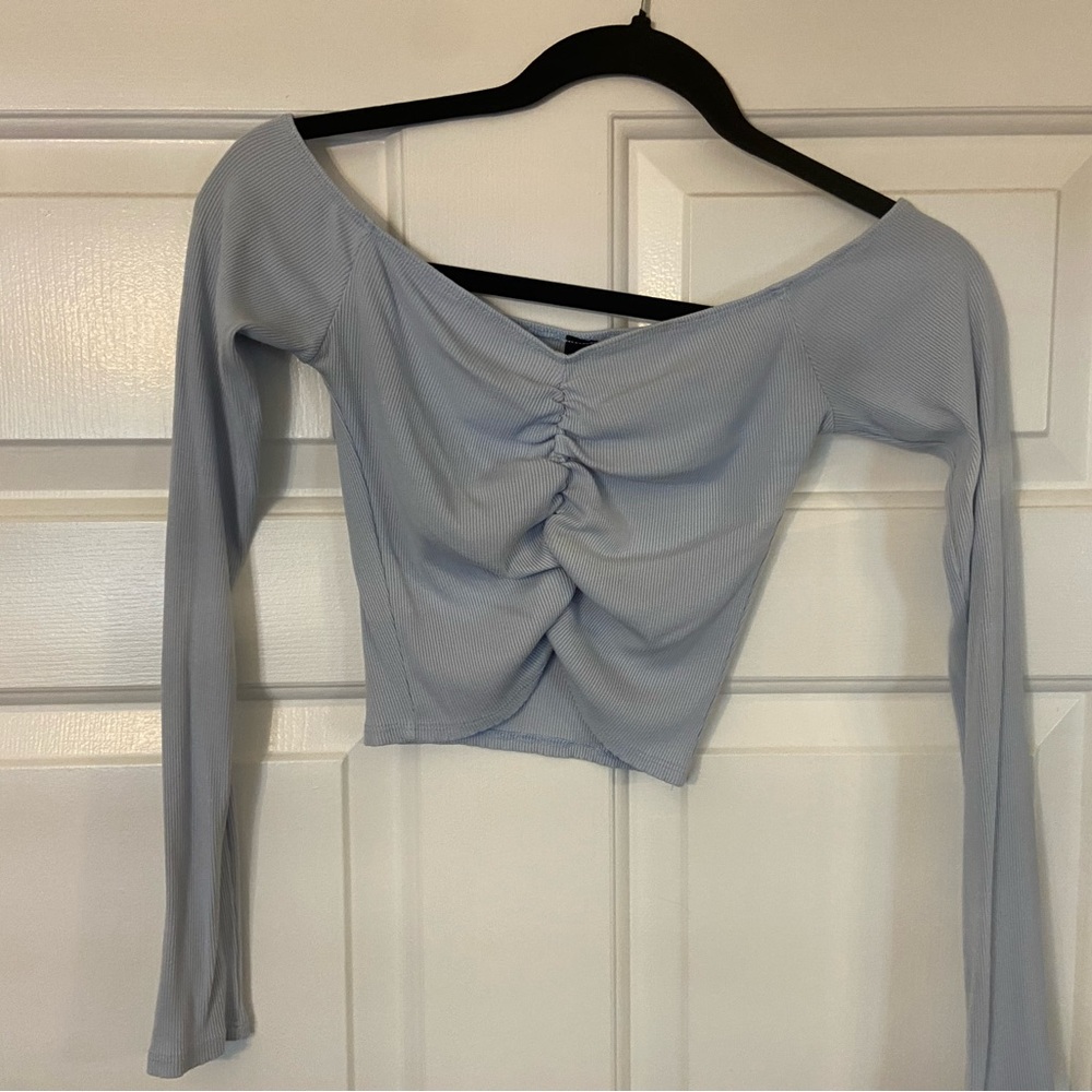 Light blue crop top